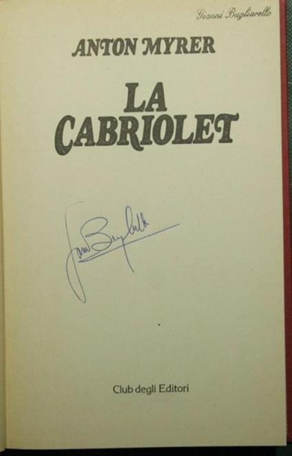 La cabriolet - Anton Myrer - copertina