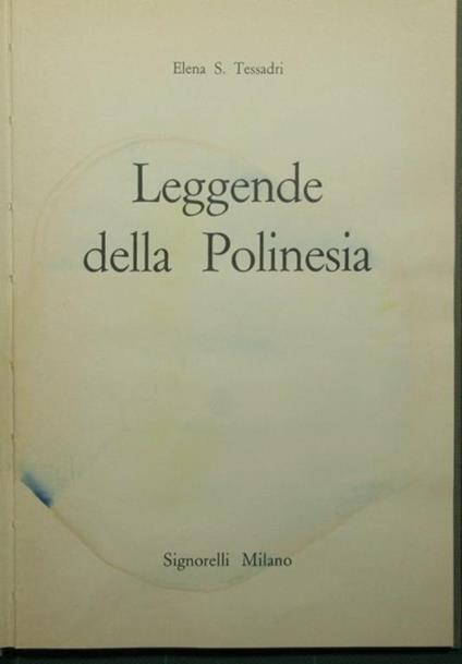 Leggende della Polinesia - Elena S. Tessadri - copertina