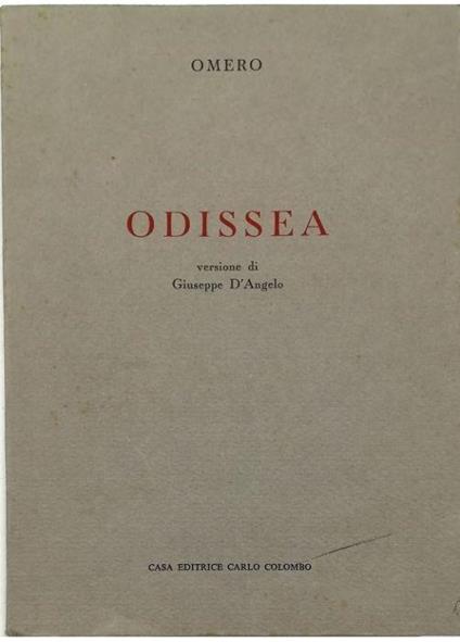 Odissea - Omero - copertina