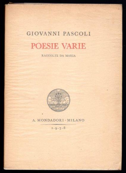 Poesie varie - Giovanni Pascoli - copertina