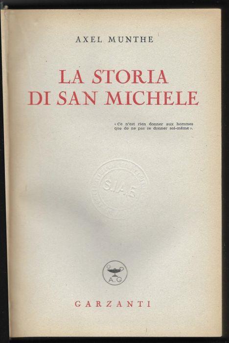 La storia di San Michele - Axel Munthe - copertina