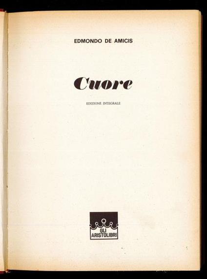 Cuore - Edmondo De Amicis - copertina