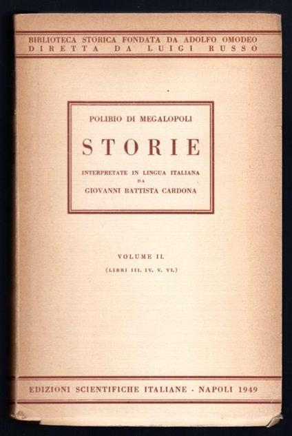 Storie interpretate in lingua italiana da Giovanni Battista Cardona - Polibio - copertina
