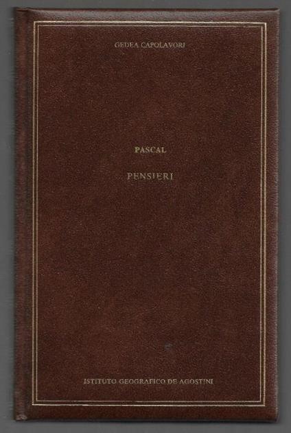 Pensieri - Blaise Pascal - copertina