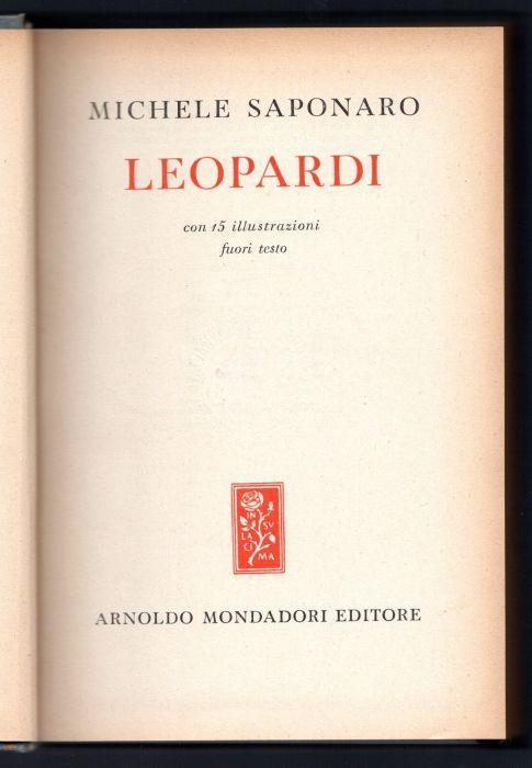 Leopardi - Michele Saponaro - copertina