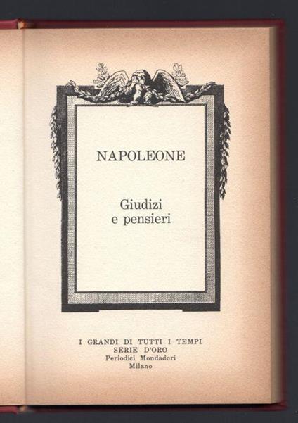 Napoleone. Giudizi e pensieri - Mario Rivoire - copertina