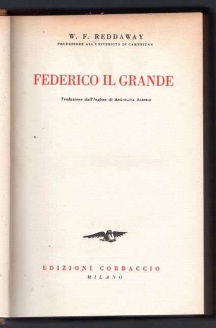 Federico il grande - W. F. Reddaway - copertina