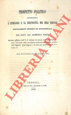 Prospetto analitico rischiarante l'etiologia e la diagnostica dei mali nervosi specialmente isterici ed ipocondriaci