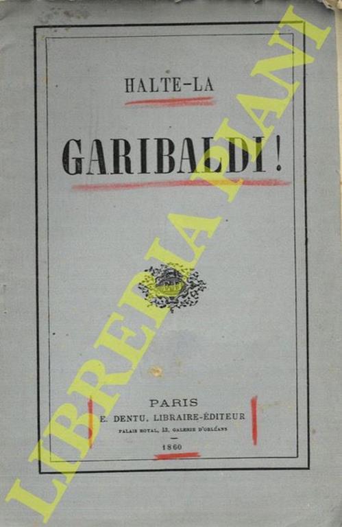 Halte-La. Garibaldi! - copertina