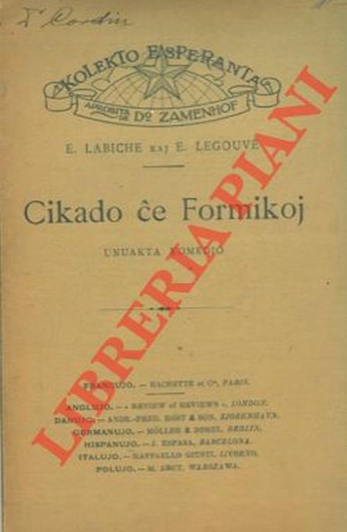 Cikado ce Formikoj. Unuakta comedio - Eugéne Labiche - copertina