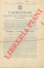 L' Archiginnasio. Bullettino della Biblioteca Comunale di Bologna.