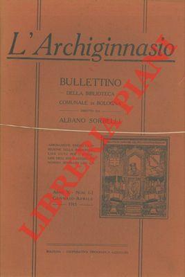 L' Archiginnasio. Bullettino della Biblioteca Comunale di Bologna.