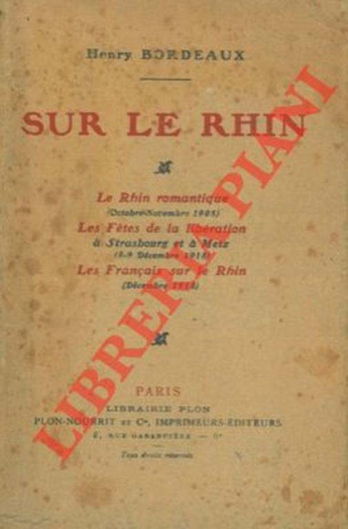Sur le Rhin - Henry Bordeaux - copertina