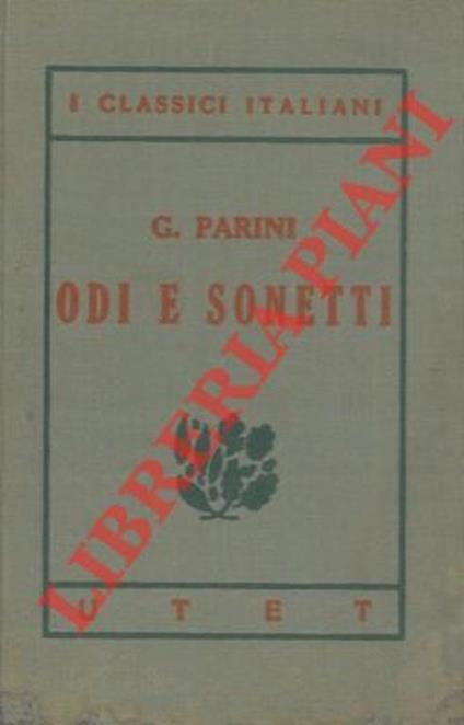 Odi e sonetti - Giuseppe Parini - copertina