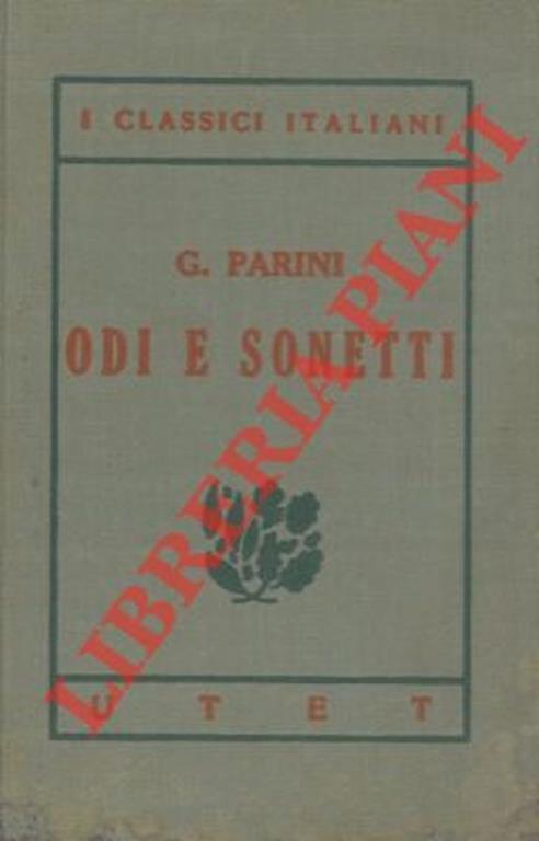 Odi e sonetti - Giuseppe Parini - copertina