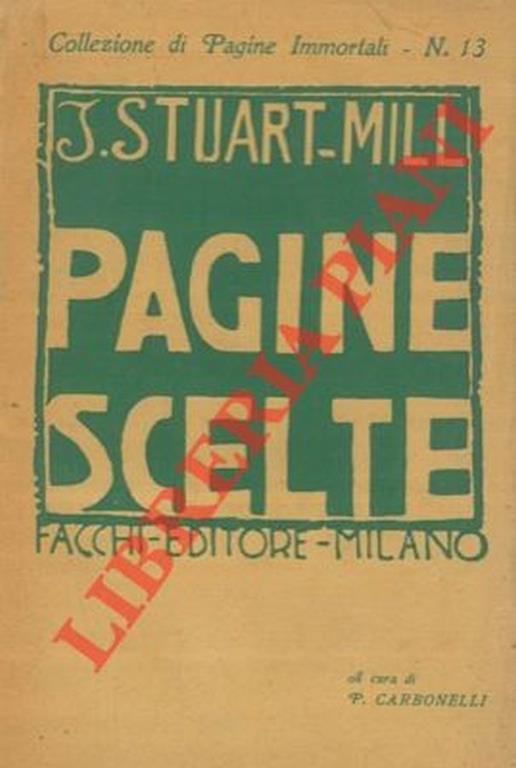 Pagine scelte - Stuart Mill - copertina