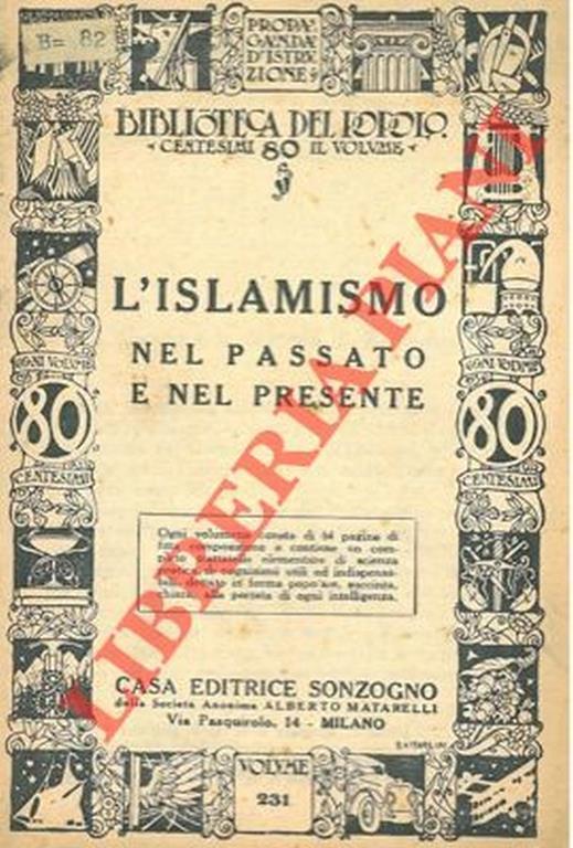 L' islamismo nel passato e nel presente. - Decio Cinti - copertina
