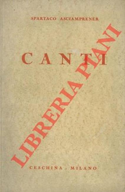 Canti - Spartaco Asciamprener - copertina