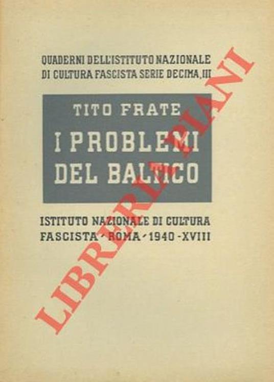I problemi del Baltico - Tito Frate - copertina