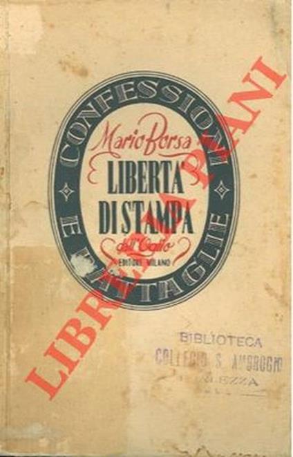 Libertà di stampa - Mario Borsa - copertina