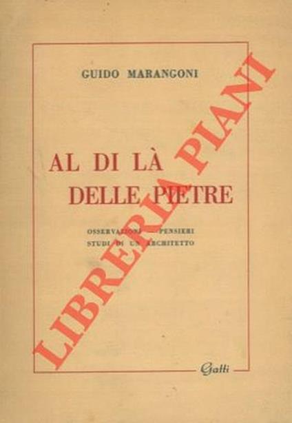 Al di là delle pietre - Guido Marangoni - copertina