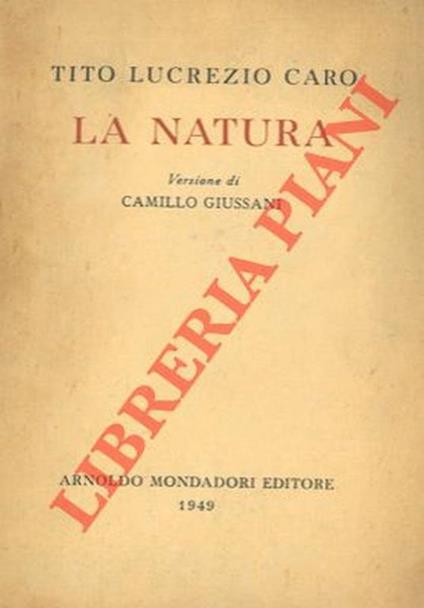 La natura - Tito Lucrezio Caro - copertina