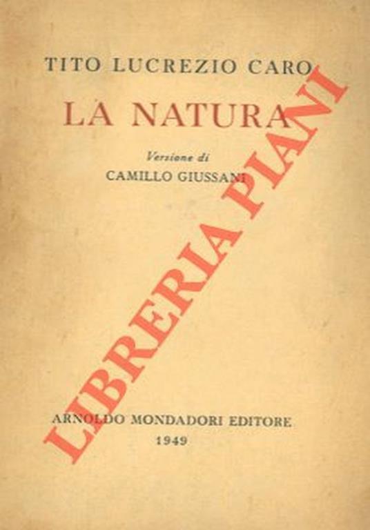 La natura - Tito Lucrezio Caro - copertina