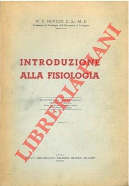 Introduzione alla fisiologia - W. H. Newton - copertina