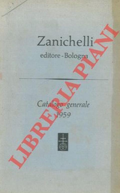 Catalogo generale 1959 - Massimo Zanichelli - copertina