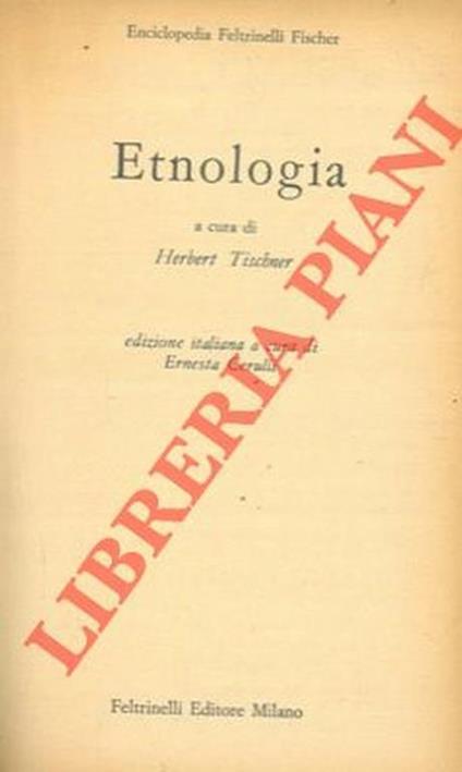 Etnologia - Herbert Tischner - copertina