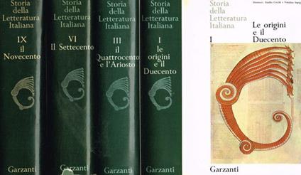Storia della letteratura italiana vol.I, III, VI, IX - Natalino Sapegno - copertina