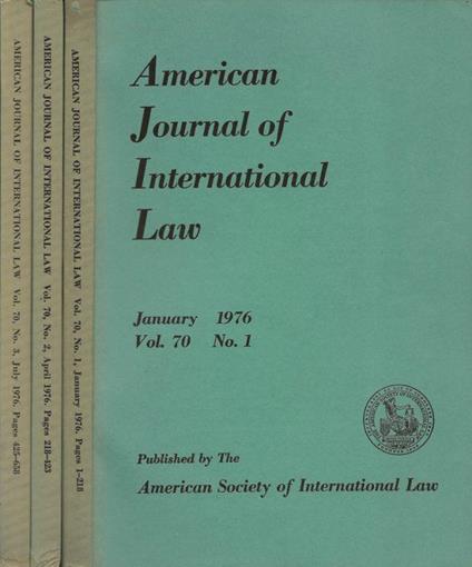 American Journal of International Law - copertina