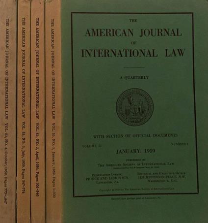 The American Journal of International Law - copertina