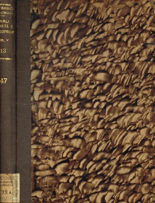 Annali della facoltà di giurisprudenza. Vol.XLVI, 1935, serie V, vol.XIII - copertina