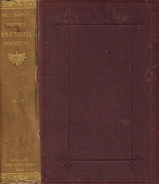 Trattato di anatomia descrittiva vol.III - C. Sapper - copertina