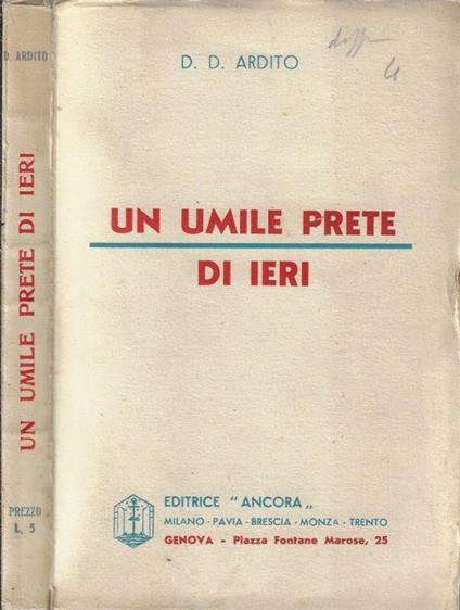 Un umile prete di ieri - D. David - copertina