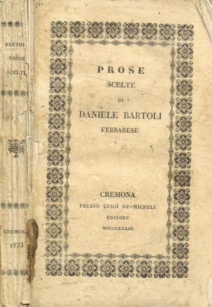 Prose scelte - Daniello Bartoli - copertina