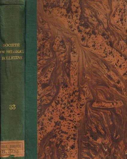 Bulletin de la Société Royale de botanique de Belgique. Tome trente-troisième, 1894 - copertina