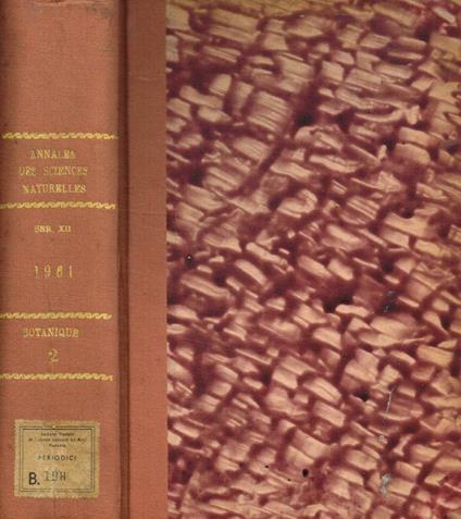 Annales des sciences naturelles. 1961 - copertina