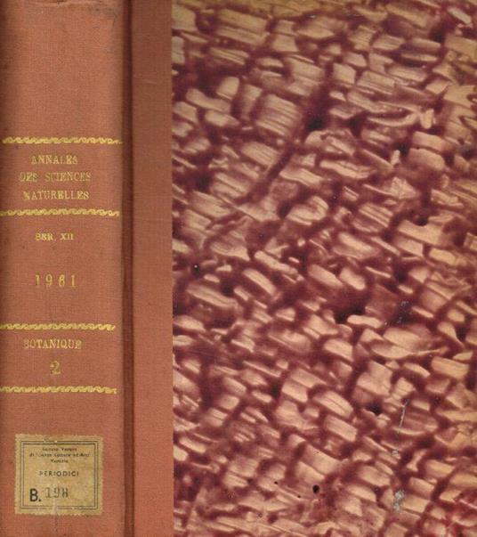 Annales des sciences naturelles. 1961 - copertina