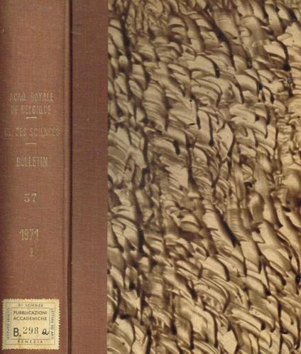Bulletin de la classe des sciences. 5e serie tome LVII, 1971 - copertina