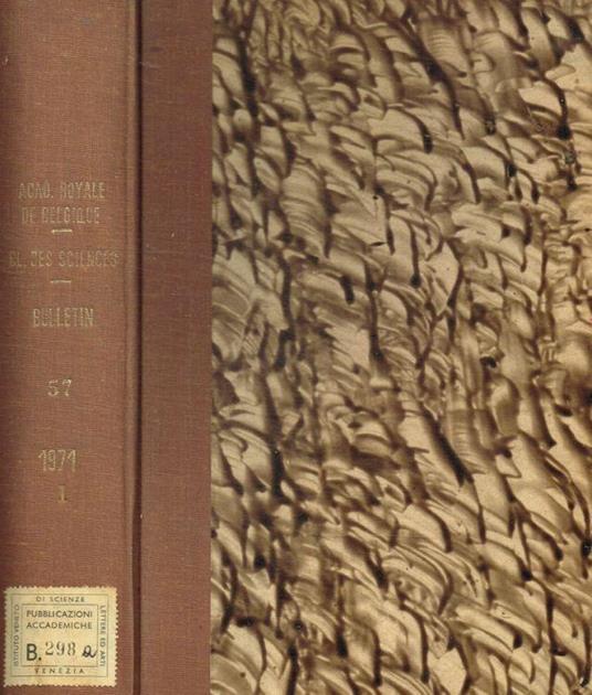 Bulletin de la classe des sciences. 5e serie tome LVII, 1971 - copertina
