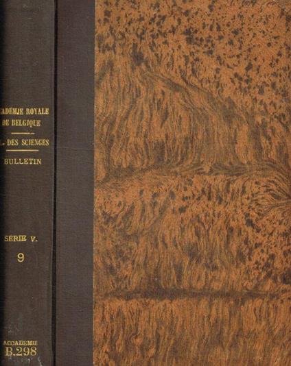 Bulletin de la classe des sciences. 5e serie tome IX 1923 - copertina