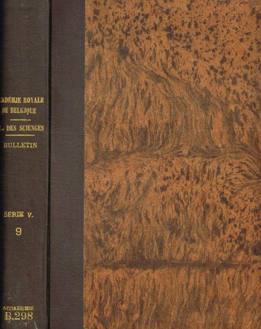 Bulletin de la classe des sciences. 5e serie tome IX 1923 - copertina