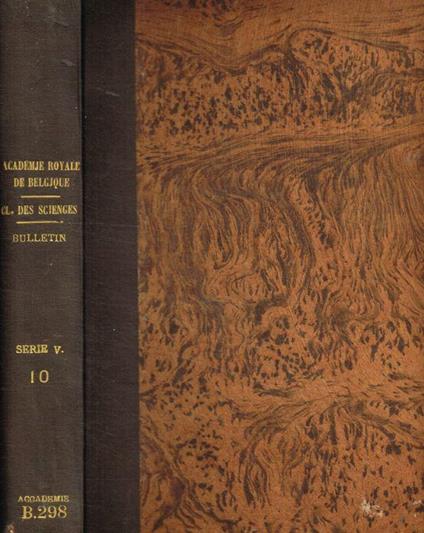 Bulletin de la classe des sciences. 5e serie tome X, 1924 - copertina