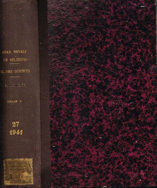 Bulletin de la classe des sciences. 5e serie, tome XXVII, 1941 - copertina