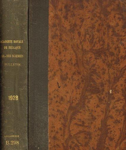 Bulletin de la classe des sciences. 5e serie, tome XIV, 1928 - copertina