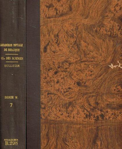 Bulletin de la classe des sciences. 5e serie tome VII, 1921 - copertina