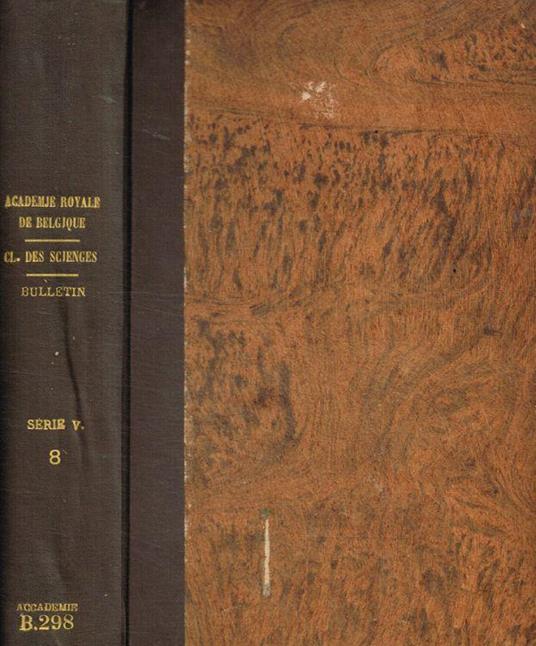 Bulletin de la classe des sciences. 5e serie tome VIII, 1922 - copertina
