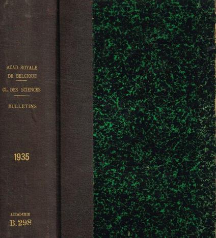 Bulletins de la classe des sciences 5° serie, tome XXI, 1935 - copertina